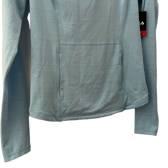 FILA‎ Sport Tru-Warm Cross Hem Hoodie Light Blue XS Stretch Pullover NWT - Picture 3 of 8